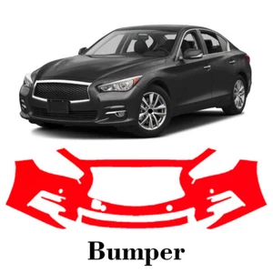Front bumper PreCut PPF Paint Protection Film For Infiniti Q50 Base 2014-2017 - Picture 1 of 7
