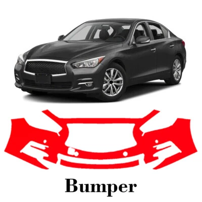 Front bumper PreCut PPF Paint Protection Film For Infiniti Q50 Base 2014-2017 - Image 1 of 4