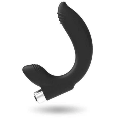 Vibratore per prostata fallo anale vibrante in silicone black dildo nero morbido - Bild 1 von 4