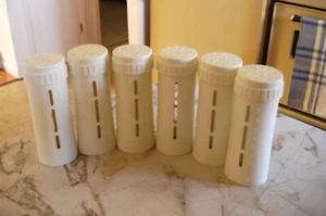Vintage 6 White Playtex Nursers Bottles 1970’s, 1980's with Caps - Picture 1 of 4