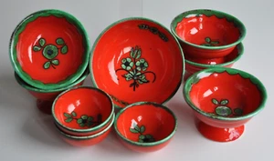 Zeller Cerámica Anuschka Fiesta Snack Cuencos Dip Cuenco Floreado Vintage - Imagen 1 de 19