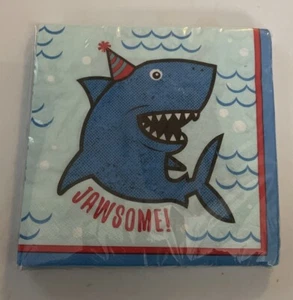 Jawsome! 25 Count Shark Paper Luncheon Party Napkins - Picture 1 of 2