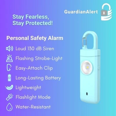 Safety Alarm Keychain for Women Protection Rechargeable 130dB Self Defense Siren - Image 1 of 4