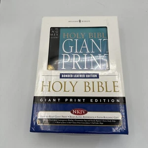 NELSON HOLY BIBLE New King James BONDED LEATHER  GIANT PRNT VINTAGE Personalized - Picture 1 of 4