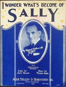 I Wonder What's Become of Sally - Sheet Music - Al Jolson Cover - 1924 - Picture 1 of 1