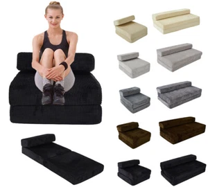 Single /Double Futon Fold Out Guest Z Bed Chair Folding Mattress Mattress - Picture 1 of 35