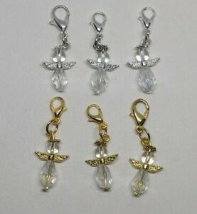 3pc or 10pc Clear Guardian Angel Zipper Pull/ Charm/ Pendant; Wholesale Gift