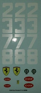 Repro 1/24 Cox Ferrari F1 & BRM Decal Set - Picture 1 of 1