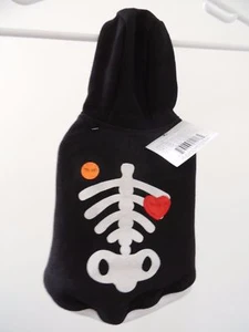 Small 10"-13" Long  * DOG HALLOWEEN SKELETON LED LIGHT UP HOODIE *  Costume NWT - Picture 1 of 5