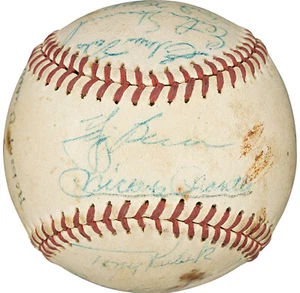 Mickey Mantle 1960 New York Yankees AL Champs Team Signed Baseball PSA DNA COA - Picture 1 of 7