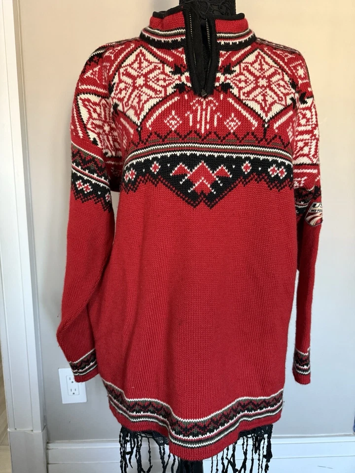Dale Of Norway Men's/Women's Sweater XL Vintage US SKI TEAM Snowflake Red Wool - Image 1 of 4