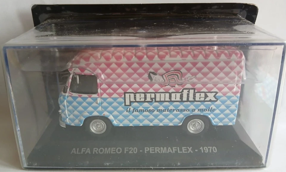 Die cast 1/43 Modellino Furgone Pubblicitario ALFA ROMEO F20 - PERMAFLEX 1970 - Immagine 1 di 1