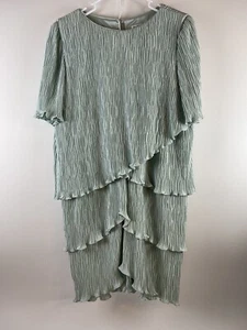 Vintage 1980/1990 Patra Mother of Bride/Groom Dress Tiered Ruffles 22W Mint Grn - Picture 1 of 18