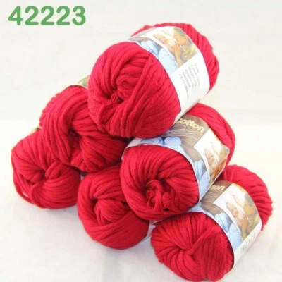 Sale 6 Ballsx50g Super Soft Cotton Chunky Blankets Hand Rugs Knitting Yarn 23 - Image 1 of 4