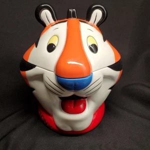 Barattolo biscotti vintage 2002 Kellogg Company Tony The Tiger usato - Foto 1 di 24
