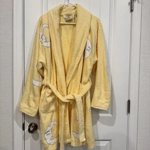 Albornoz corto amarillo talla única vintage Aegean Apparel Crescent Moon Terry tela - Imagen 1 de 6