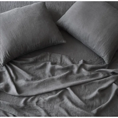 Copied - The Citizenry Stonewashed Linen Sheet Set in Charcoal - Queen - Image 1 of 4