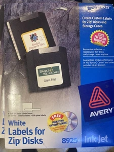 Avery 8925 White Labels for Zip Disks New 25 Sheets - Picture 1 of 2