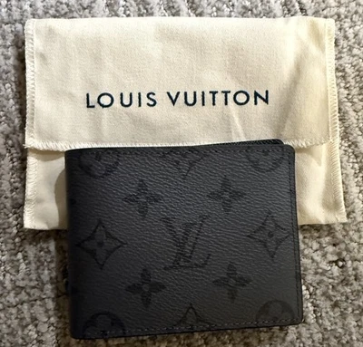 Louis Vuitton Monogram Eclipse Slender gray x black Bi-fold Wallet New - Image 1 of 4