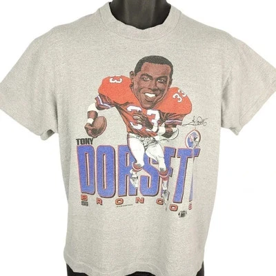 复古 Tony Dorsett 丹佛野马队 NFL 衬衫男女通用翻印 AN52279 — 第 1/2 张图片