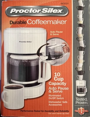 Proctor Silex 48350Y 10-Cup Coffee Maker/White - Image 1 of 3