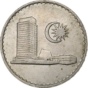 [#198127] Malaysia, 50 Sen, 1971, Franklin Mint, Copper-nickel, AU, KM:5.3 - Picture 1 of 2