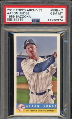 2017 TOPPS ARCHIVES AARON JUDGE ROOKIE  RC 1959 BAZOOKA #59B-7  MVP - PSA 10 - Image 1 of 2