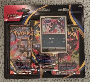 Pokémon TCG: ME - Phantasmal Flames 3-Pack Blister (Sneasel) Factory Sealed - Picture 1 of 2