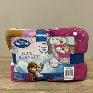 Disney Frozen Anna Elsa Supersoft Fleece Throw Blanket Large 62"×90" - Picture 1 of 4