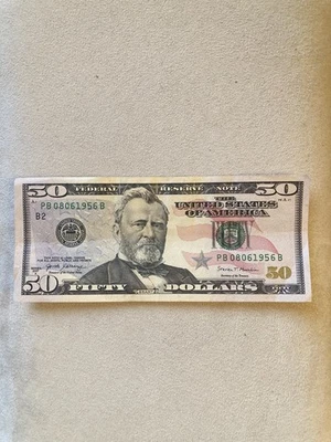 50 Dollar Bill, Birthday note-August/ 6 /1956 - Image 1 of 4