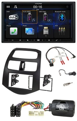Alpine Bluetooth 2DIN Lenkrad DAB USB Autoradio für Chevrolet Spark KLM 2012-201 - Bild 1 von 4
