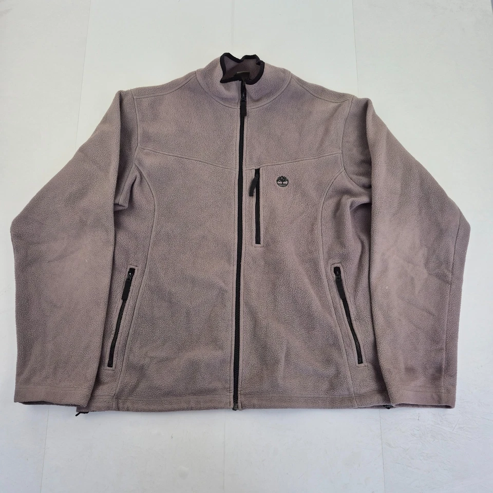 TIMBERLAND Jumper XL gris para hombre cremallera completa bordado logotipo po... - Imagen 1 de 4