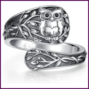 Un nuevo anillo de cuchara de búho de moda y creativo regalo de búho de amor para mujer - Imagen 1 de 24