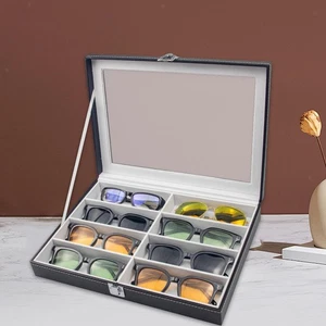 Glasses Display Box Showcase Jewelry Tray Lockable Sunglass Organizer Eyeglasses - Picture 1 of 4