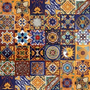Wandfliesen Mexikanische Bunte Patchwork Talavera 10,5cm Paket 30 Stück -Girasol - Bild 1 von 12