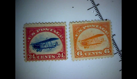 U.S.Stamps (Scott C1 C3) 6¢ 24¢ First Issue Airmail Set, Mint-OG Cover