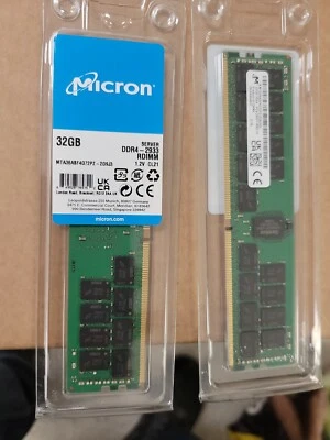 Micron 32GB DDR4 2933Mhz 2RX4 RDIMM SERVER RAM MTA36ASF4G72PZ-2G9J3- BRAND NEW. - Image 1 of 4