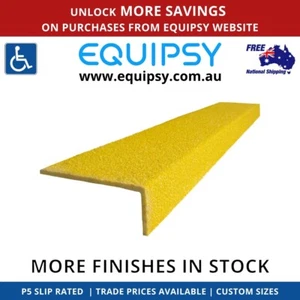 FRP Stair Nosing Anti Slip Yellow 1095mm Visibility Strip Stairs P5 Slip Rated - Picture 1 of 6