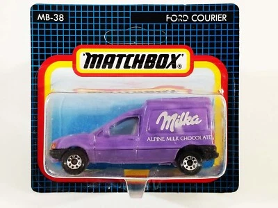 Matchbox Ford Courier Milka Chocolate / 1992 / MB 38 / Rare Blue Grid Short Card - Image 1 of 4
