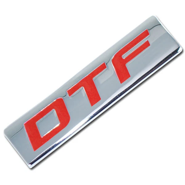 CHROME/RED METAL DTF ENGINE RACE MOTOR SWAP BADGE FOR TRUNK HOOD DOOR - Image 1 of 1
