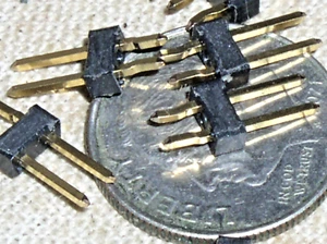 10 AMPHENOL FCI 69190-102 2 GOLD PIN POS .1" 2.54MM BERGSTIK PCB PWB IDC HEADER - Picture 1 of 4