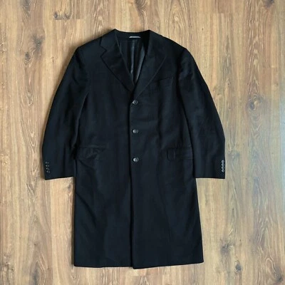 CANALI 100% Pure Cashmere Coat Mens Jacket Size EU 52 US Black Overcoat - Image 1 of 4