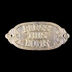Bless This Home Metal Oval Wall Plaque Art Sign Antiqued Brass Bronze Finish