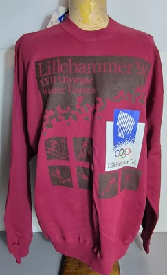 Sudadera vintage 1994 Lillehammer Juegos Olímpicos de Invierno Hanes Crew XXL 2XL NUEVA NUEVA CON ETIQUETAS Foto 1 de 4