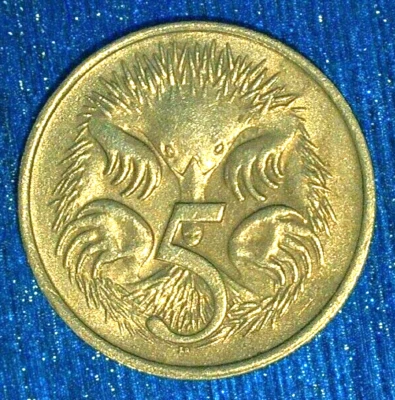 WORLD COIN SALE-1984 AUSTRALIA  5 CENTS--COPPER NICKEL COIN KM# 64 - Image 1 of 3