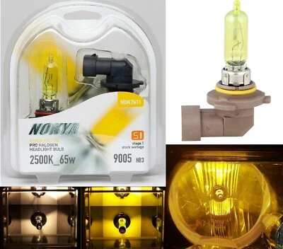 Nokya 2500K Yellow 9005 HB3 Nok7611 65W Two Bulbs Head Light High Beam Stock EO - Image 1 of 4