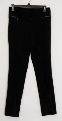 Pantalones ajustados informales elásticos negros de tiro medio RENUAR; talla 8 Foto 1 de 4
