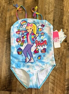 Jo Jo Siwa Girls Size 6X UPF 50+ Tie Dye Be Happy One Piece Swim Suit NWT - Picture 1 of 2