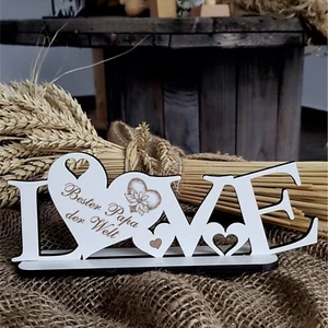 Deko Aufsteller « BESTER PAPA DER WELT » Geschenk Schild Liebe Herz Vatertag - Bild 1 von 1