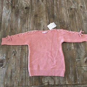 RuffleButts Dusty Rose Lace-up Sweater Tunic Size 2T - Picture 1 of 1